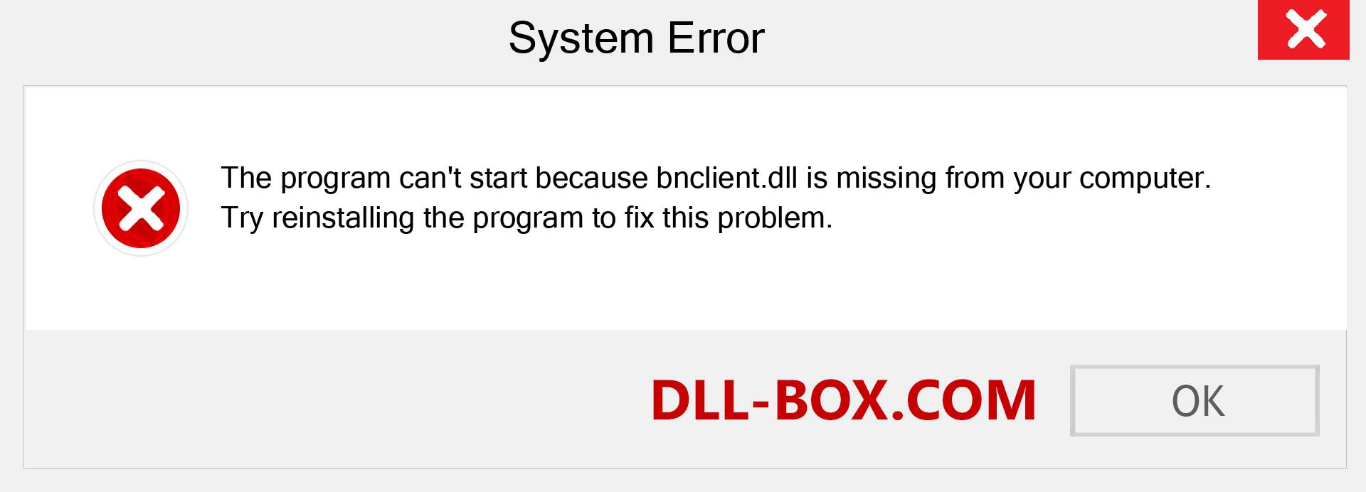  bnclient.dll file is missing?. Download for Windows 7, 8, 10 - Fix  bnclient dll Missing Error on Windows, photos, images